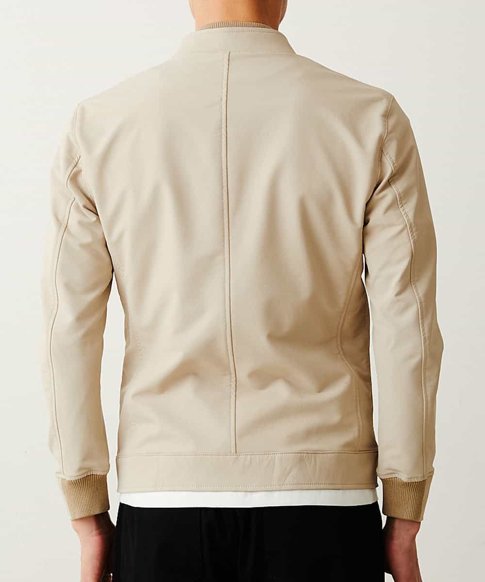 MKJDO02130 MK MICHEL KLEIN HOMME(MKミッシェルクランオム) 【快適ストレッチ】MA-1ブルゾン／バックストームストレッチ アイボリー(80)