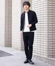 MKJDO02130 MK MICHEL KLEIN HOMME(MKミッシェルクランオム) 【快適ストレッチ】MA-1ブルゾン／バックストームストレッチ ブラック(94)