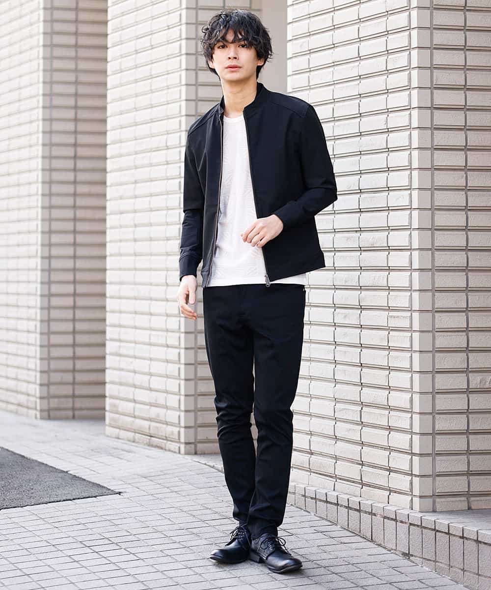 MKJDO02130 MK MICHEL KLEIN HOMME(MKミッシェルクランオム) 【快適ストレッチ】MA-1ブルゾン／バックストームストレッチ ブラック(94)