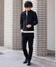 MKJDO02130 MK MICHEL KLEIN HOMME(MKミッシェルクランオム) 【快適ストレッチ】MA-1ブルゾン／バックストームストレッチ ブラック(94)
