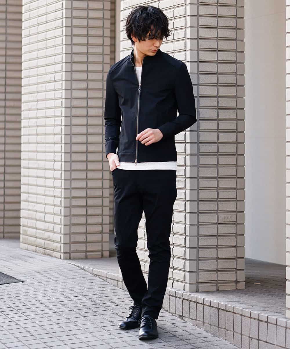 MKJDO02130 MK MICHEL KLEIN HOMME(MKミッシェルクランオム) 【快適ストレッチ】MA-1ブルゾン／バックストームストレッチ ブラック(94)