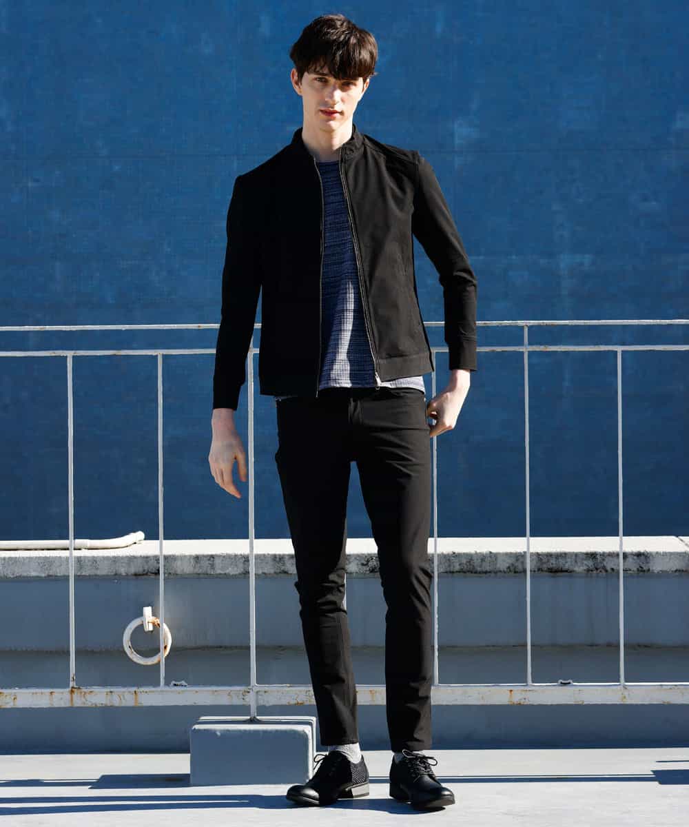 MKJDO02130 MK MICHEL KLEIN HOMME(MKミッシェルクランオム) 【快適ストレッチ】MA-1ブルゾン／バックストームストレッチ ブラック(94)