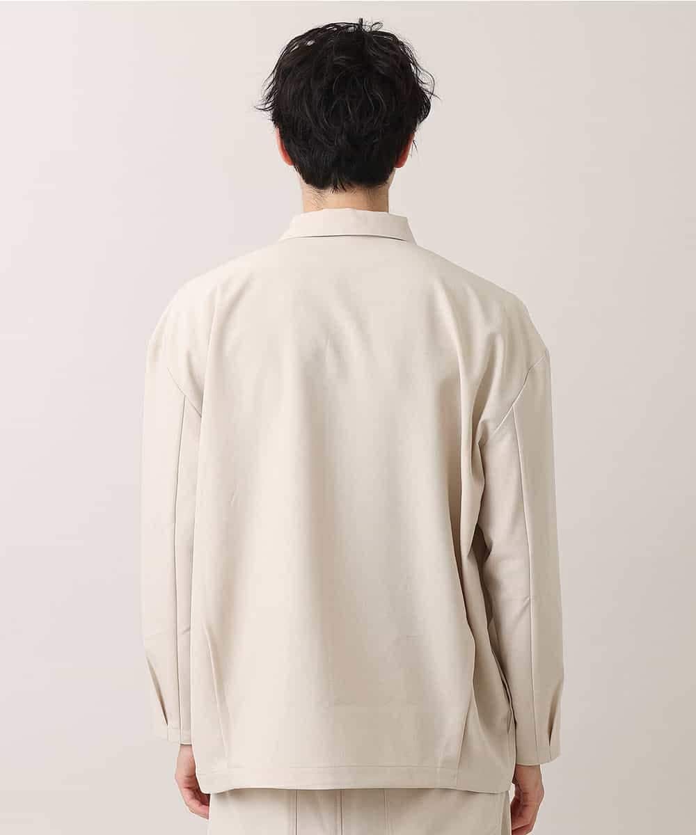 MKJDO71090 MK MICHEL KLEIN HOMME(MKミッシェルクランオム) ビックCPOシャツ／REFLAXウェザークロス アイボリー(80)
