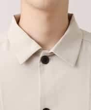 MKJDO71090 MK MICHEL KLEIN HOMME(MKミッシェルクランオム) ビックCPOシャツ／REFLAXウェザークロス アイボリー(80)