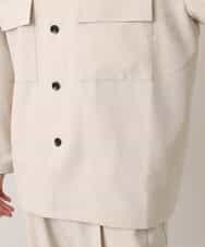 MKJDO71090 MK MICHEL KLEIN HOMME(MKミッシェルクランオム) ビックCPOシャツ／REFLAXウェザークロス アイボリー(80)