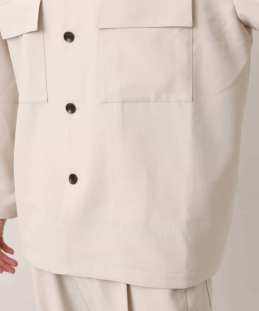 MKJDO71090 MK MICHEL KLEIN HOMME(MKミッシェルクランオム) ビックCPOシャツ／REFLAXウェザークロス アイボリー(80)