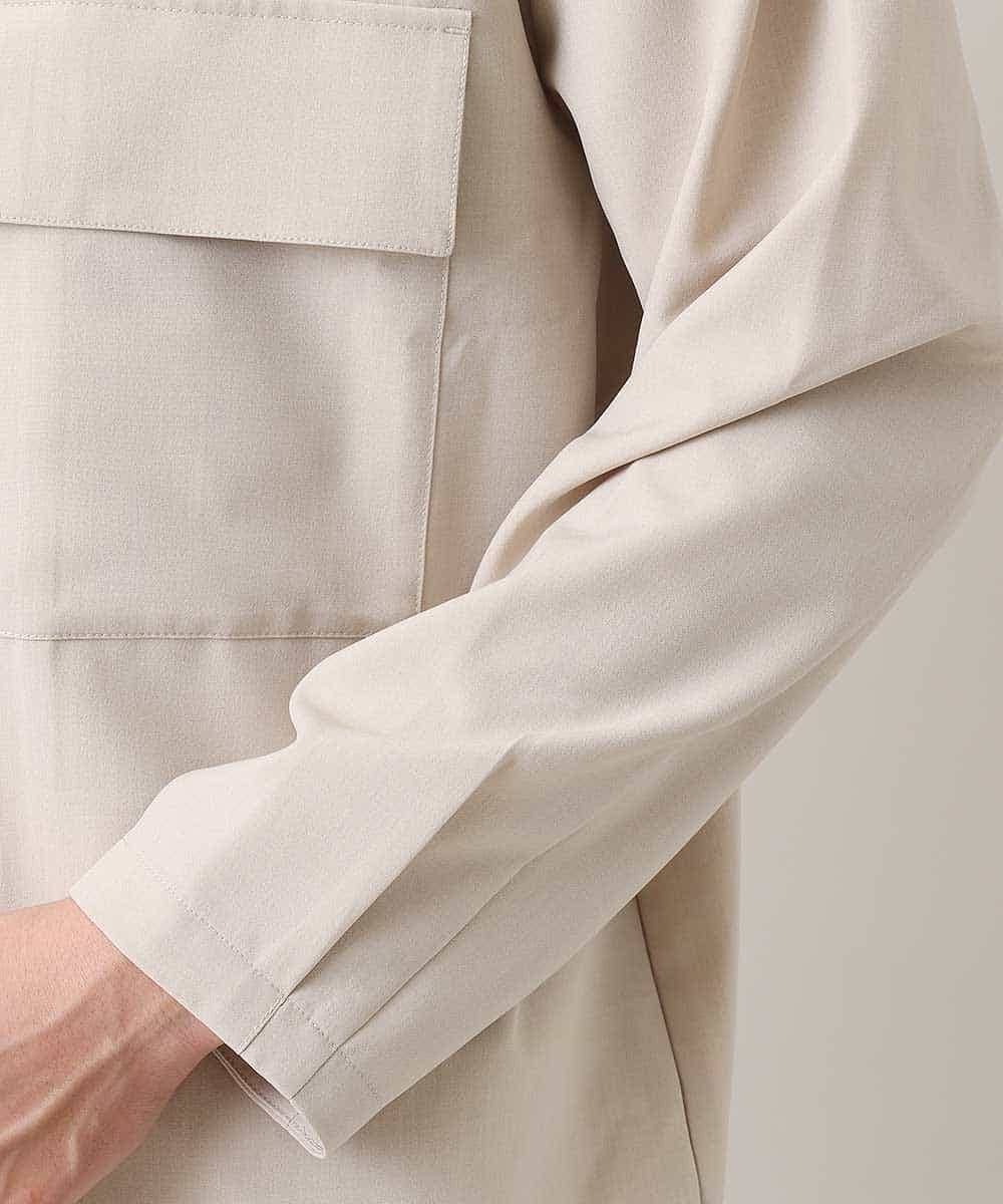 MKJDO71090 MK MICHEL KLEIN HOMME(MKミッシェルクランオム) ビックCPOシャツ／REFLAXウェザークロス アイボリー(80)