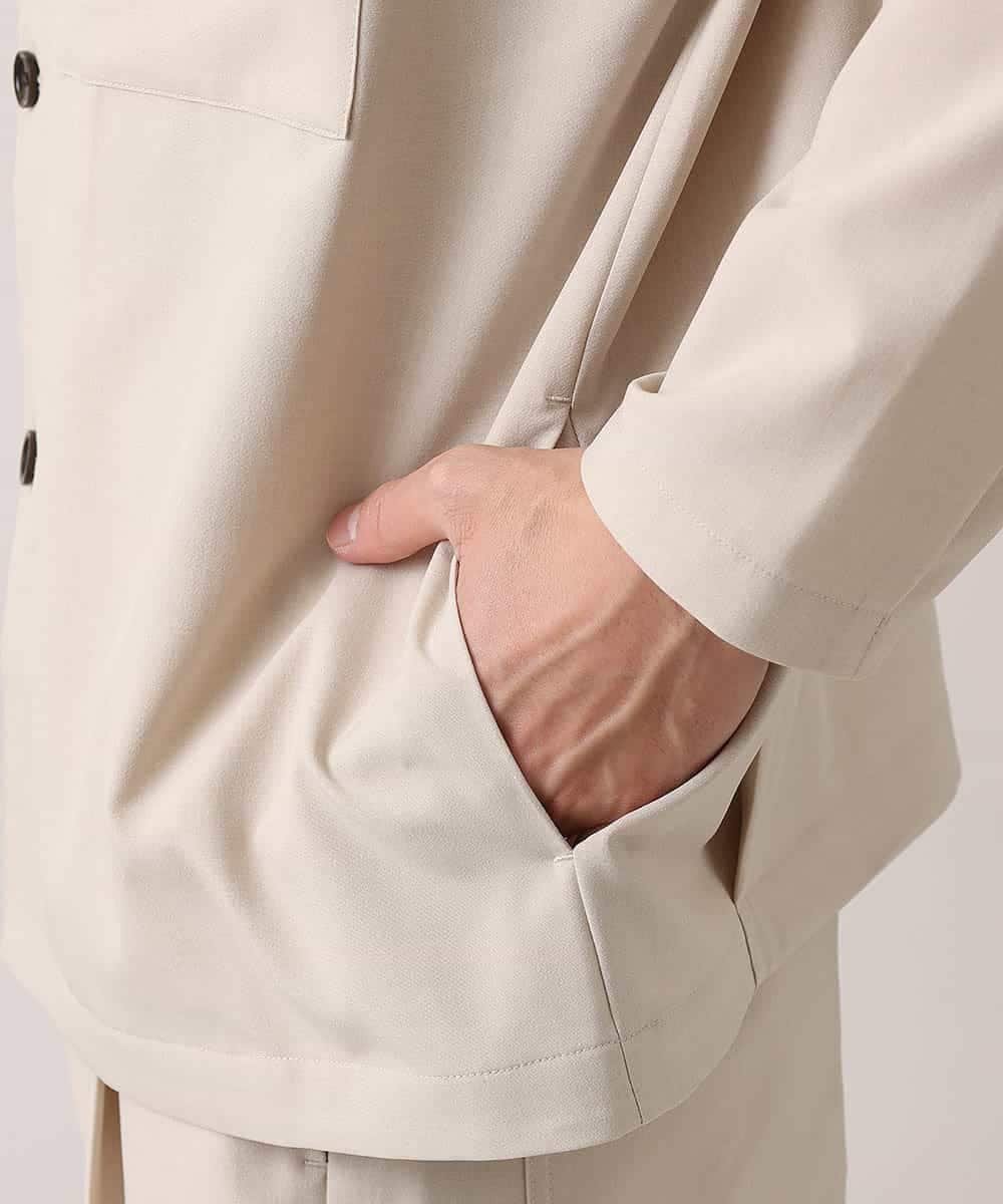 MKJDO71090 MK MICHEL KLEIN HOMME(MKミッシェルクランオム) ビックCPOシャツ／REFLAXウェザークロス アイボリー(80)