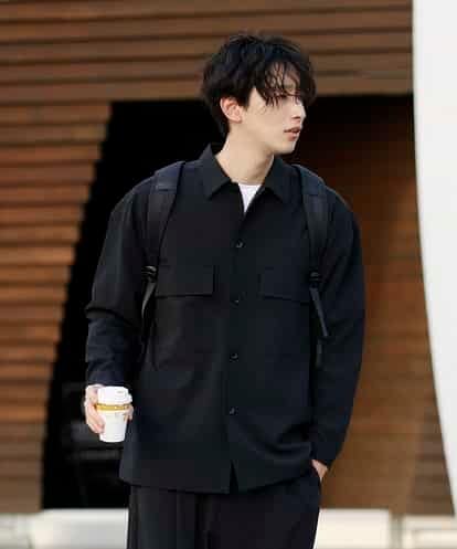 MKJDO71090 MK MICHEL KLEIN HOMME ビックCPOシャツ／REFLAXウェザークロス