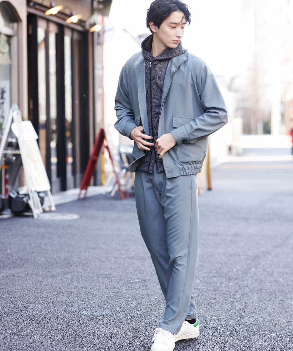 MKJDR31150 MK MICHEL KLEIN HOMME(MKミッシェルクランオム) スタンドブルゾン グリーン