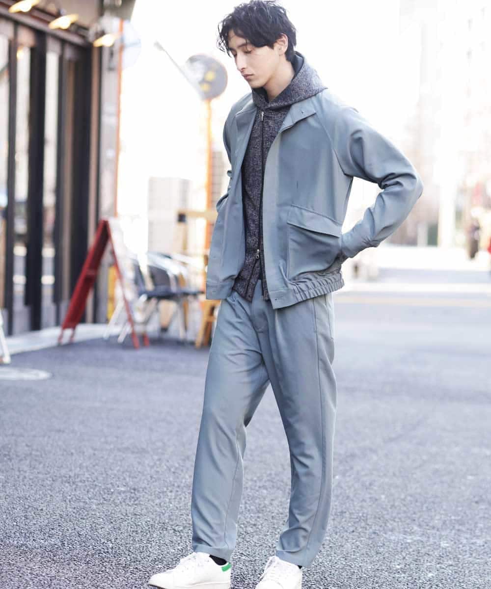 MKJDR31150 MK MICHEL KLEIN HOMME(MKミッシェルクランオム) スタンドブルゾン グリーン