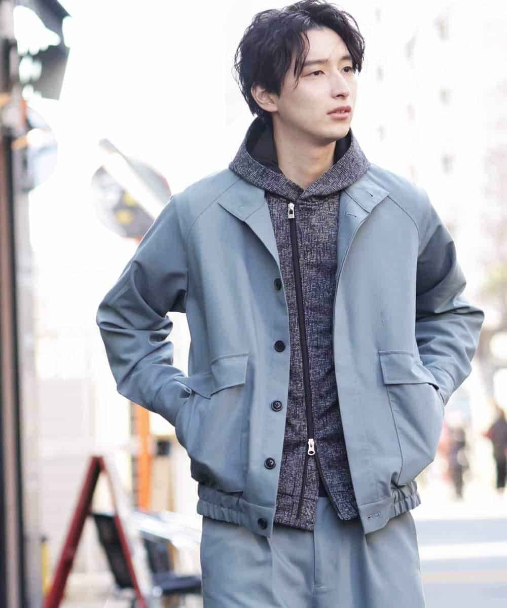 MKJDR31150 MK MICHEL KLEIN HOMME(MKミッシェルクランオム) スタンドブルゾン グリーン