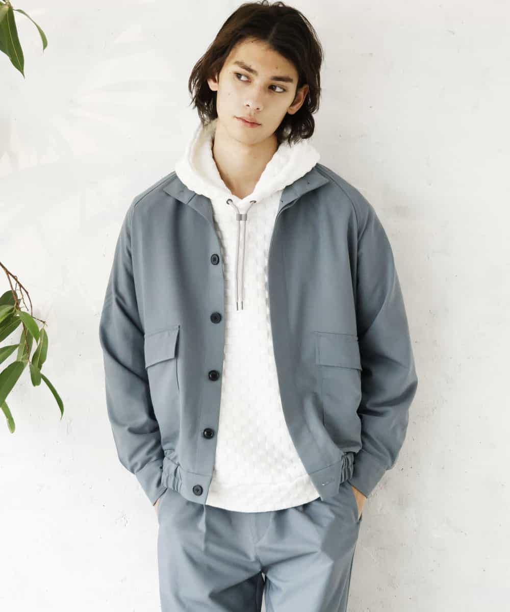 MKJDR31150 MK MICHEL KLEIN HOMME(MKミッシェルクランオム) スタンドブルゾン グリーン