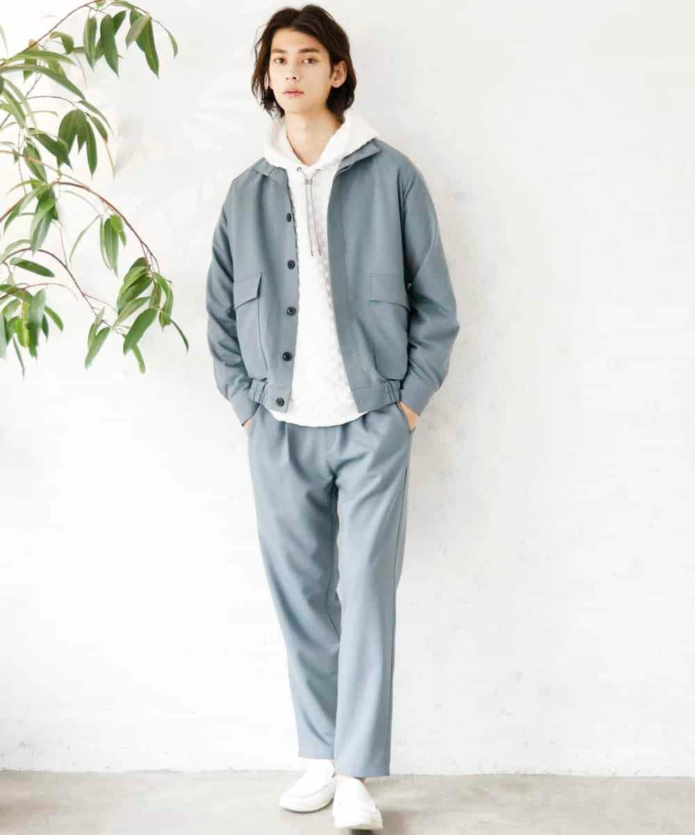 MKJDR31150 MK MICHEL KLEIN HOMME(MKミッシェルクランオム) スタンドブルゾン グリーン