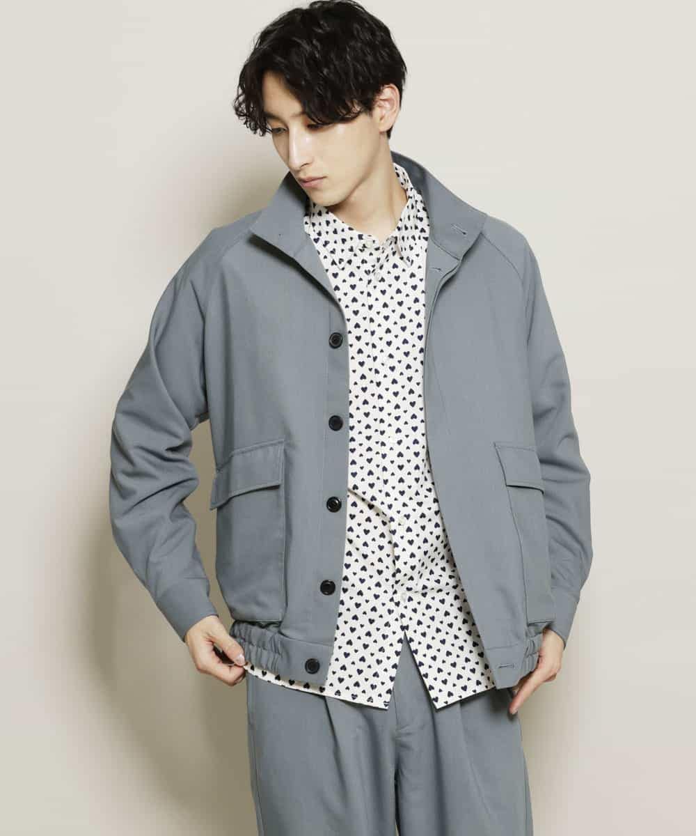 MKJDR31150 MK MICHEL KLEIN HOMME(MKミッシェルクランオム) スタンドブルゾン グリーン