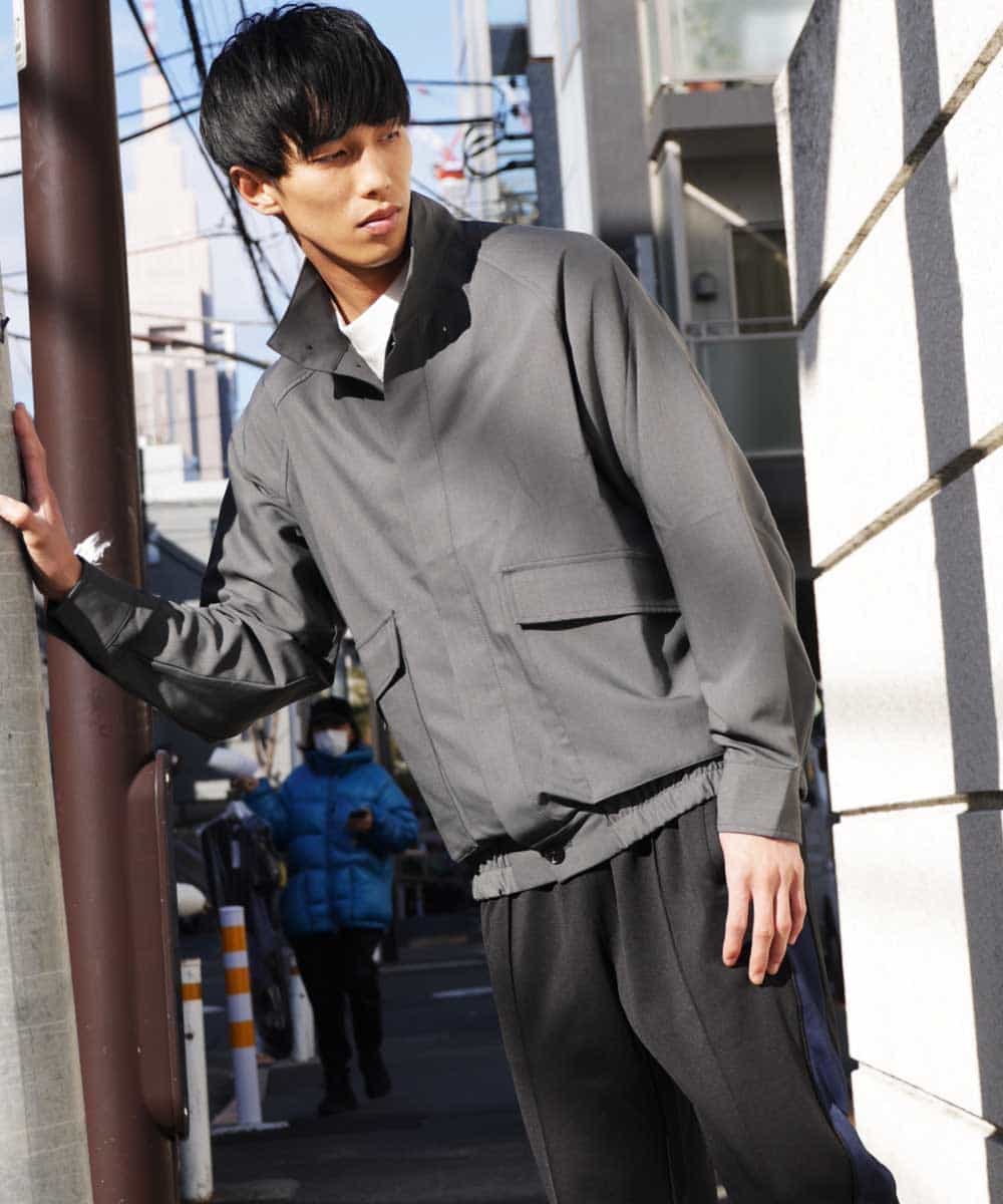 MKJDR31150 MK MICHEL KLEIN HOMME(MKミッシェルクランオム) スタンドブルゾン グレー