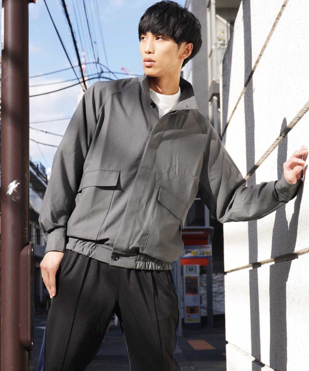 MKJDR31150 MK MICHEL KLEIN HOMME(MKミッシェルクランオム) スタンドブルゾン グレー