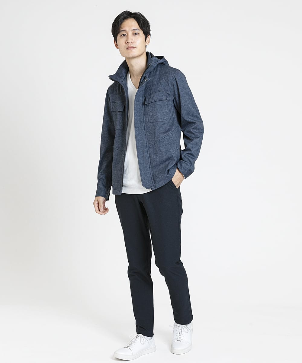 MKJDX10190 MK MICHEL KLEIN HOMME(MKミッシェルクランオム) M-65ブルゾン/TEC EASY JERSY ブルー(55)