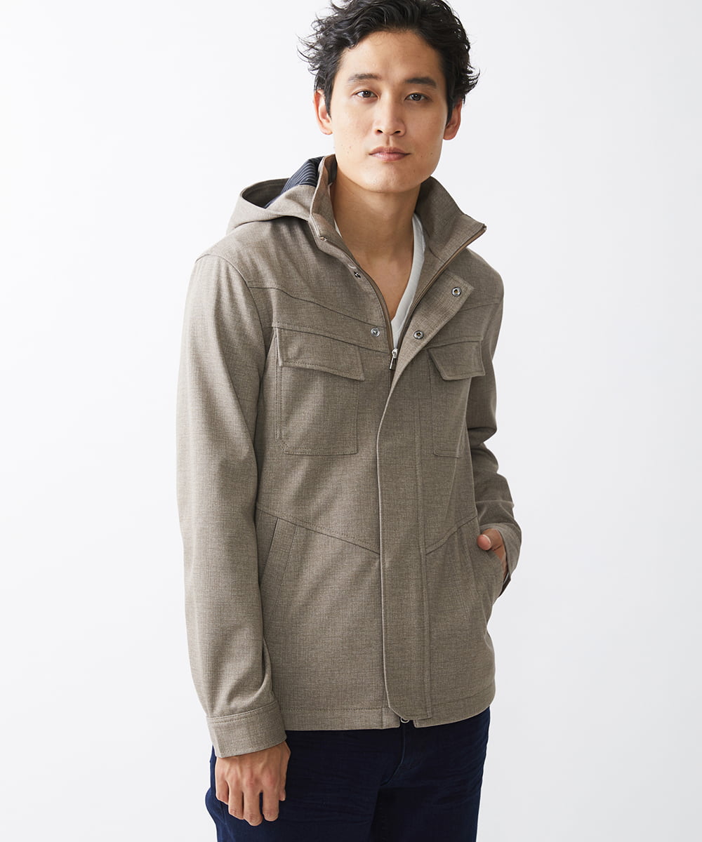 MKJDX10190 MK MICHEL KLEIN HOMME(MKミッシェルクランオム) M-65ブルゾン/TEC EASY JERSY ベージュ(83)