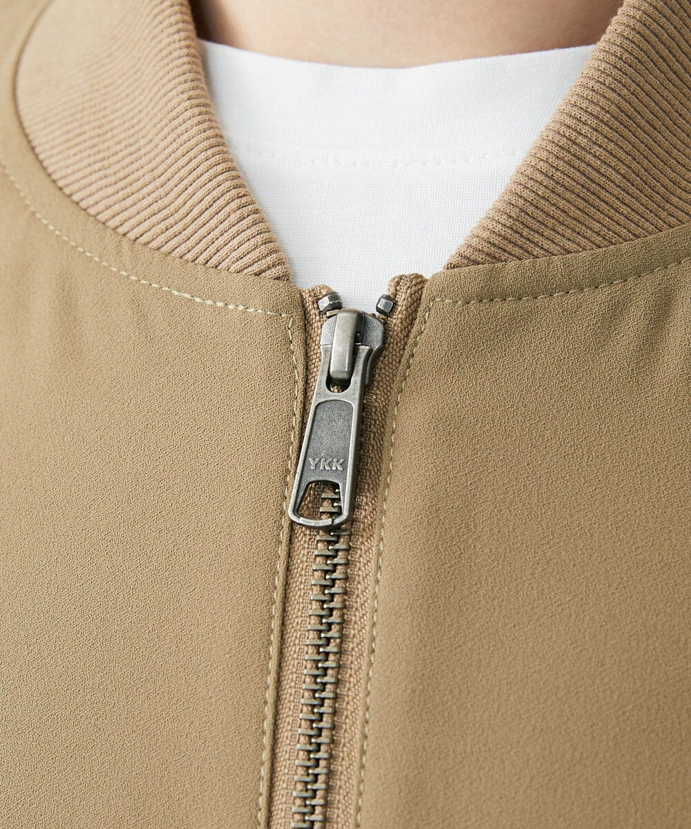 MKJFU88170 MK MICHEL KLEIN HOMME(MKミッシェルクランオム) MA-1ブルゾン / ストレッチバックサテン カーキ(36)
