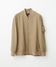 MKJFU88170 MK MICHEL KLEIN HOMME(MKミッシェルクランオム) MA-1ブルゾン / ストレッチバックサテン カーキ(36)