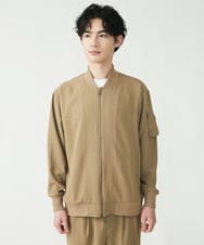 MKJFU88170 MK MICHEL KLEIN HOMME(MKミッシェルクランオム) MA-1ブルゾン / ストレッチバックサテン カーキ(36)