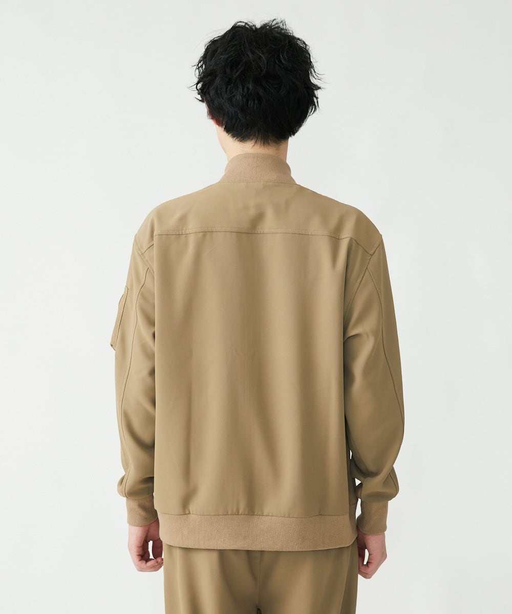 MKJFU88170 MK MICHEL KLEIN HOMME(MKミッシェルクランオム) MA-1ブルゾン / ストレッチバックサテン カーキ(36)