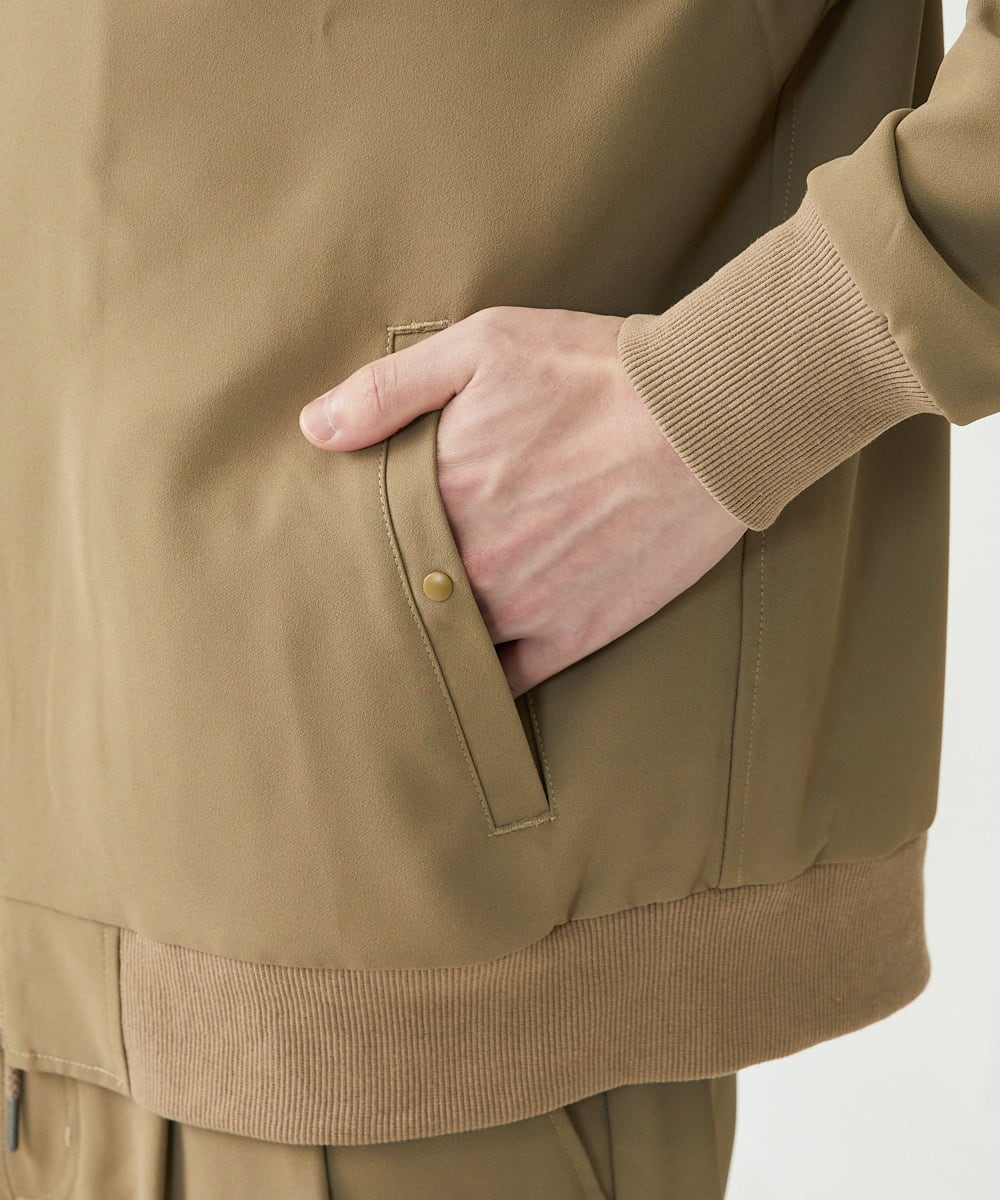 MKJFU88170 MK MICHEL KLEIN HOMME(MKミッシェルクランオム) MA-1ブルゾン / ストレッチバックサテン カーキ(36)