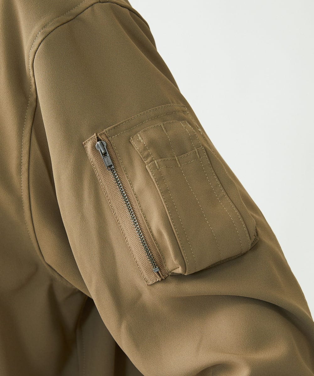 MKJFU88170 MK MICHEL KLEIN HOMME(MKミッシェルクランオム) MA-1ブルゾン / ストレッチバックサテン カーキ(36)