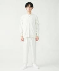 MKJFU88170 MK MICHEL KLEIN HOMME(MKミッシェルクランオム) MA-1ブルゾン / ストレッチバックサテン ホワイト(90)