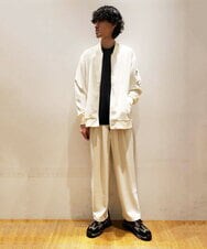 MKJFU88170 MK MICHEL KLEIN HOMME(MKミッシェルクランオム) MA-1ブルゾン / ストレッチバックサテン ホワイト(90)