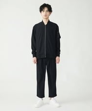 MKJFU88170 MK MICHEL KLEIN HOMME(MKミッシェルクランオム) MA-1ブルゾン / ストレッチバックサテン ブラック(94)