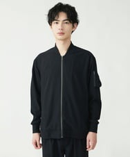 MKJFU88170 MK MICHEL KLEIN HOMME(MKミッシェルクランオム) MA-1ブルゾン / ストレッチバックサテン ブラック(94)