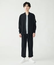 MKJFU88170 MK MICHEL KLEIN HOMME(MKミッシェルクランオム) MA-1ブルゾン / ストレッチバックサテン ブラック(94)