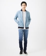 MKJGC08150 MK MICHEL KLEIN HOMME(MKミッシェルクランオム) MA-1ブルゾン / ダイヤジオメトリック ライトブルー