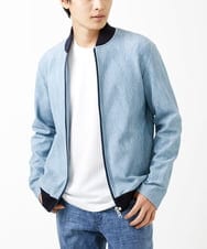 MKJGC08150 MK MICHEL KLEIN HOMME(MKミッシェルクランオム) MA-1ブルゾン / ダイヤジオメトリック ライトブルー