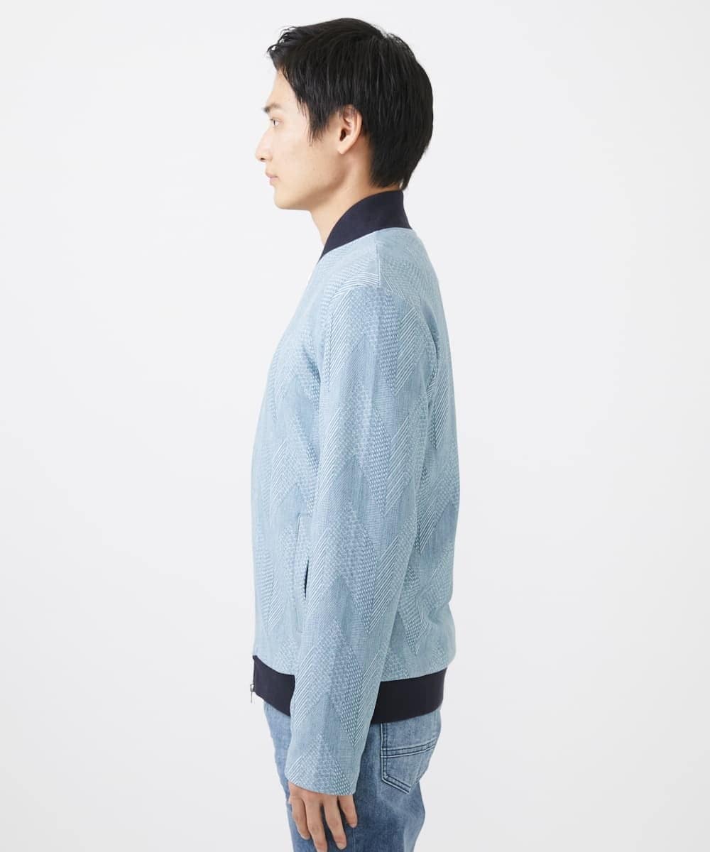 MKJGC08150 MK MICHEL KLEIN HOMME(MKミッシェルクランオム) MA-1ブルゾン / ダイヤジオメトリック ライトブルー