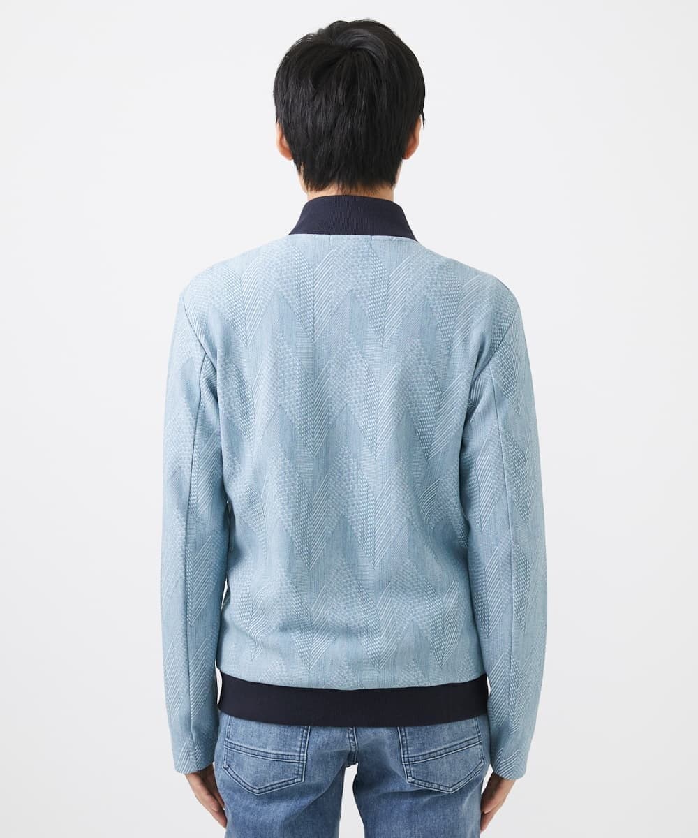 MKJGC08150 MK MICHEL KLEIN HOMME(MKミッシェルクランオム) MA-1ブルゾン / ダイヤジオメトリック ライトブルー