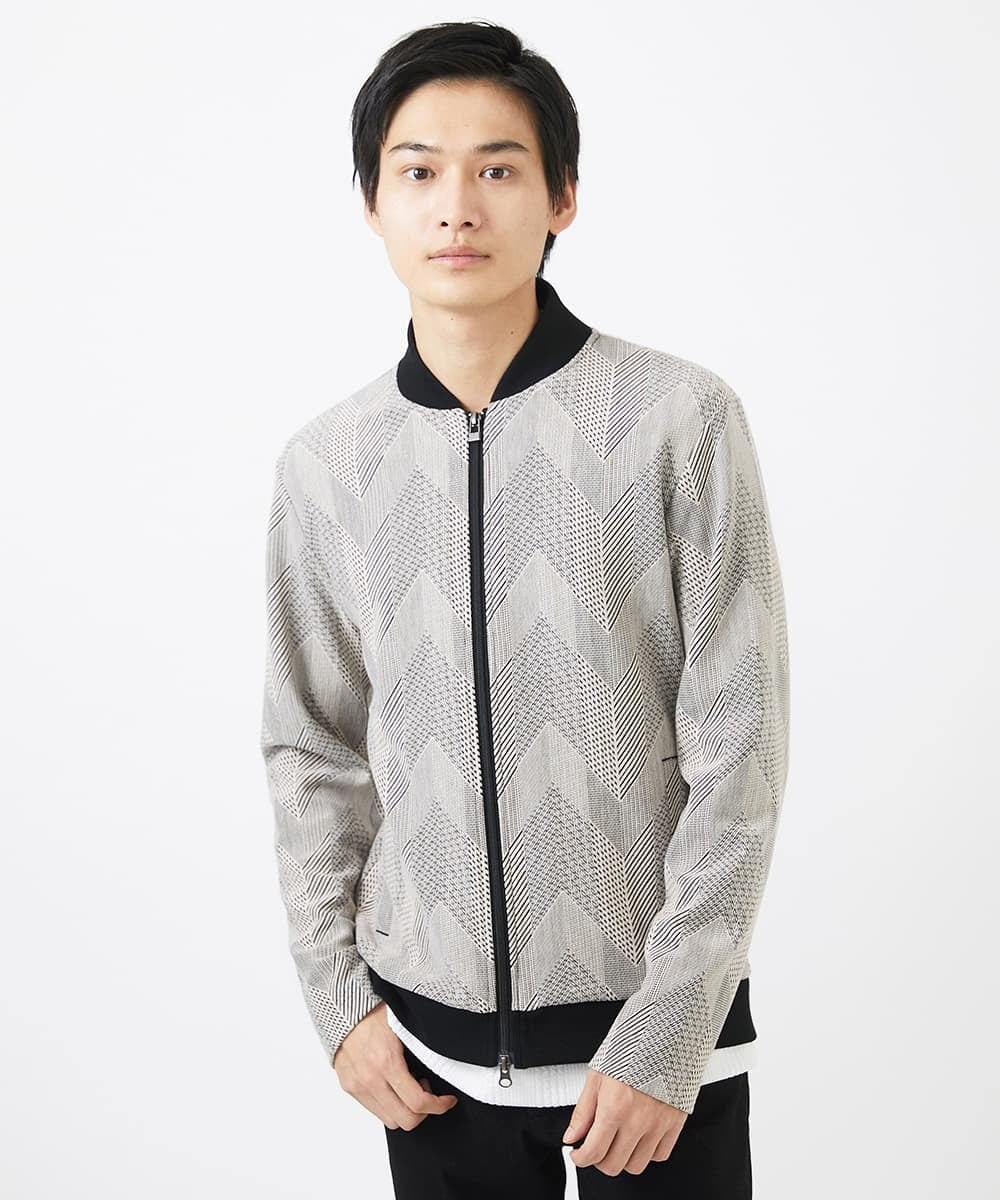 MKJGC08150 MK MICHEL KLEIN HOMME(MKミッシェルクランオム) MA-1ブルゾン / ダイヤジオメトリック ベージュ