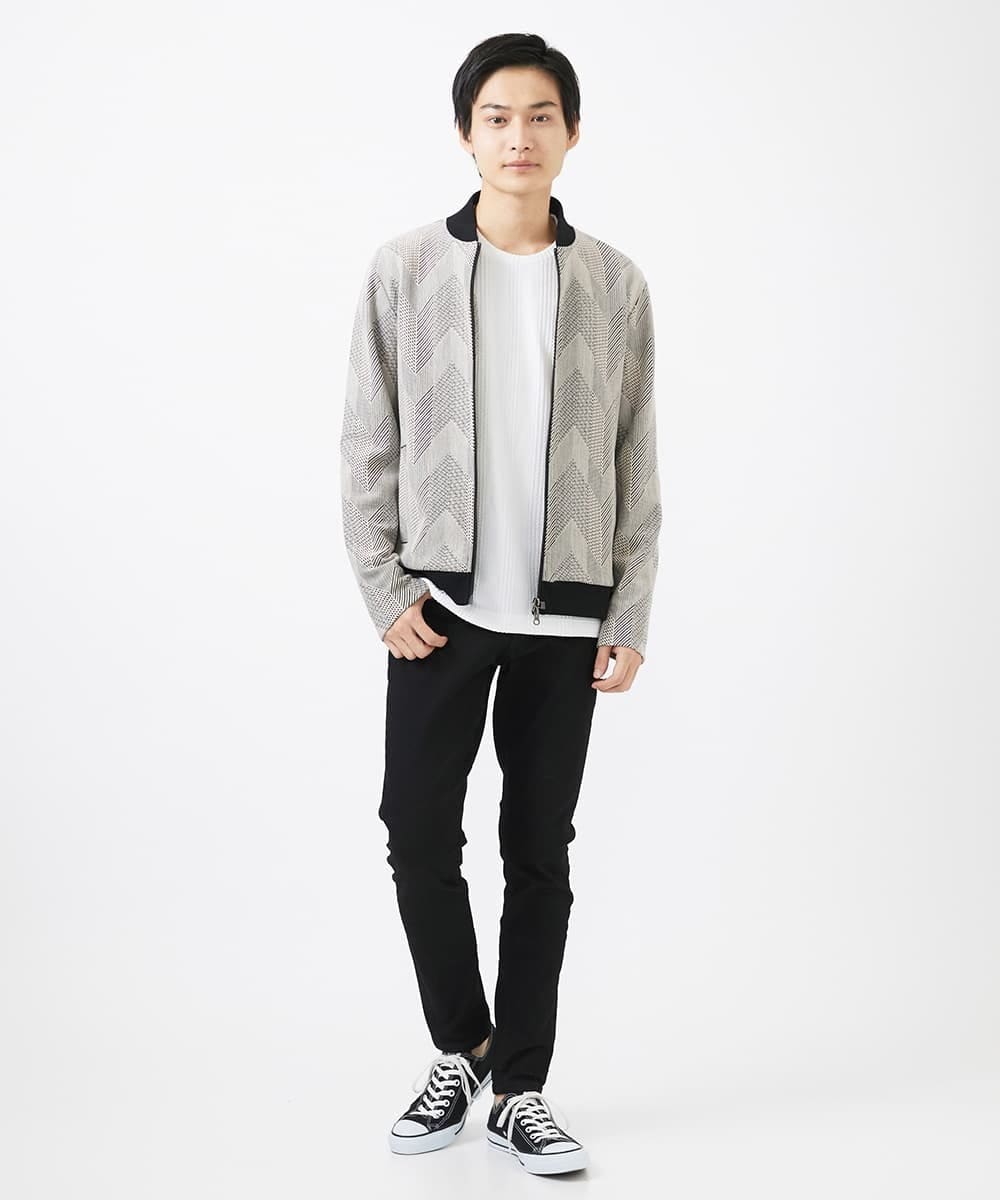 MKJGC08150 MK MICHEL KLEIN HOMME(MKミッシェルクランオム) MA-1ブルゾン / ダイヤジオメトリック ベージュ