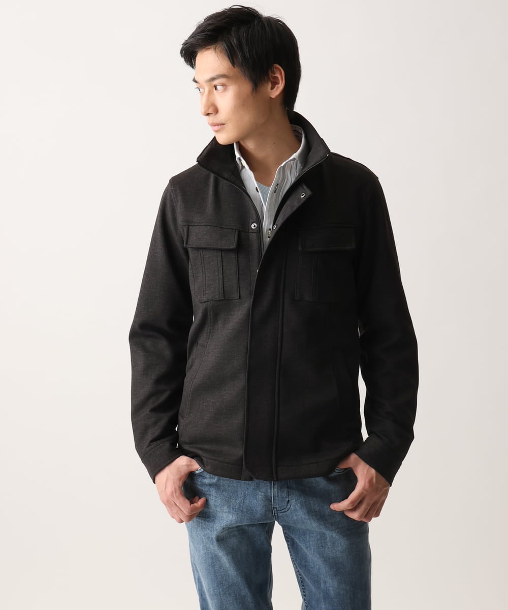 MKJGC10190 MK MICHEL KLEIN HOMME(MKミッシェルクランオム) 【洗える / ストレッチ】M-65ブルゾン / TEC EASY JERSEY2025 カーキ