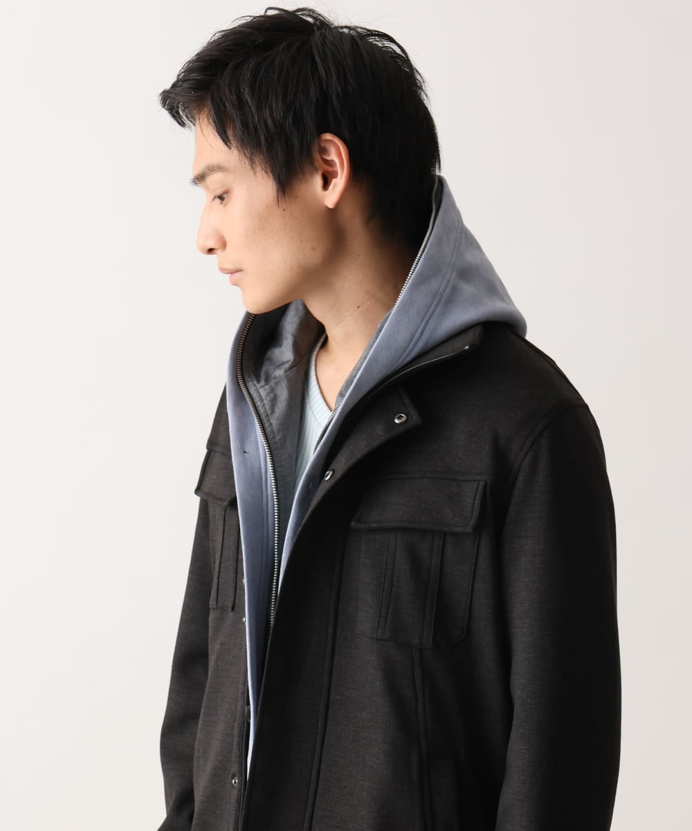 MKJGC10190 MK MICHEL KLEIN HOMME(MKミッシェルクランオム) 【洗える / ストレッチ】M-65ブルゾン / TEC EASY JERSEY2025 カーキ