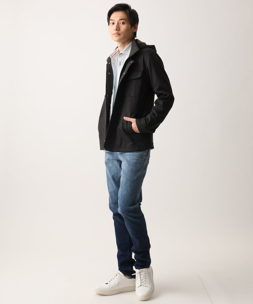 MKJGC10190 MK MICHEL KLEIN HOMME(MKミッシェルクランオム) 【洗える / ストレッチ】M-65ブルゾン / TEC EASY JERSEY2025 カーキ