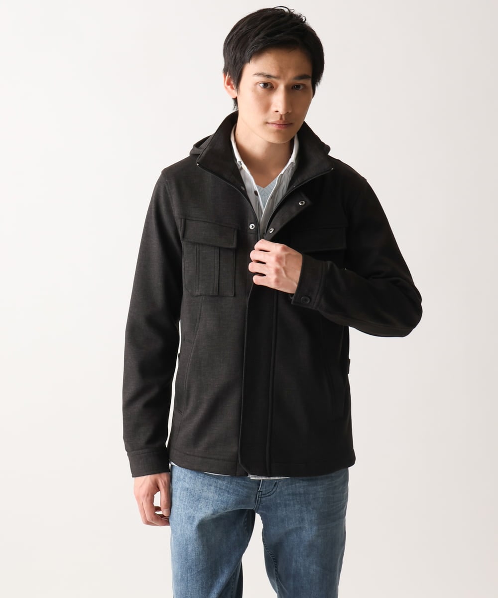 MKJGC10190 MK MICHEL KLEIN HOMME(MKミッシェルクランオム) 【洗える / ストレッチ】M-65ブルゾン / TEC EASY JERSEY2025 カーキ