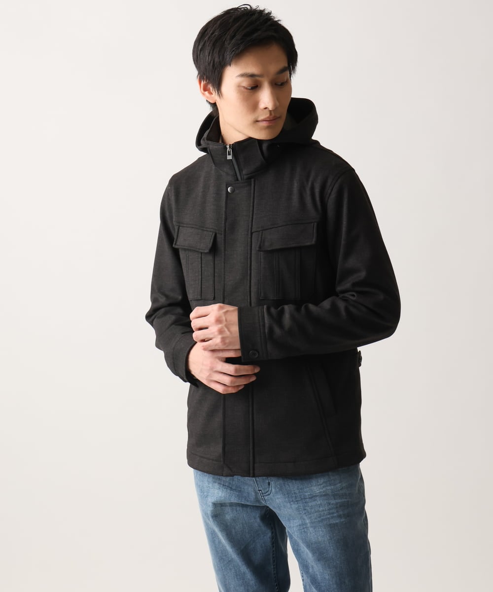 MKJGC10190 MK MICHEL KLEIN HOMME(MKミッシェルクランオム) 【洗える / ストレッチ】M-65ブルゾン / TEC EASY JERSEY2025 カーキ