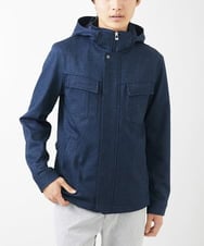 MKJGC10190 MK MICHEL KLEIN HOMME(MKミッシェルクランオム) 【洗える / ストレッチ】M-65ブルゾン / TEC EASY JERSEY2025 ブルー