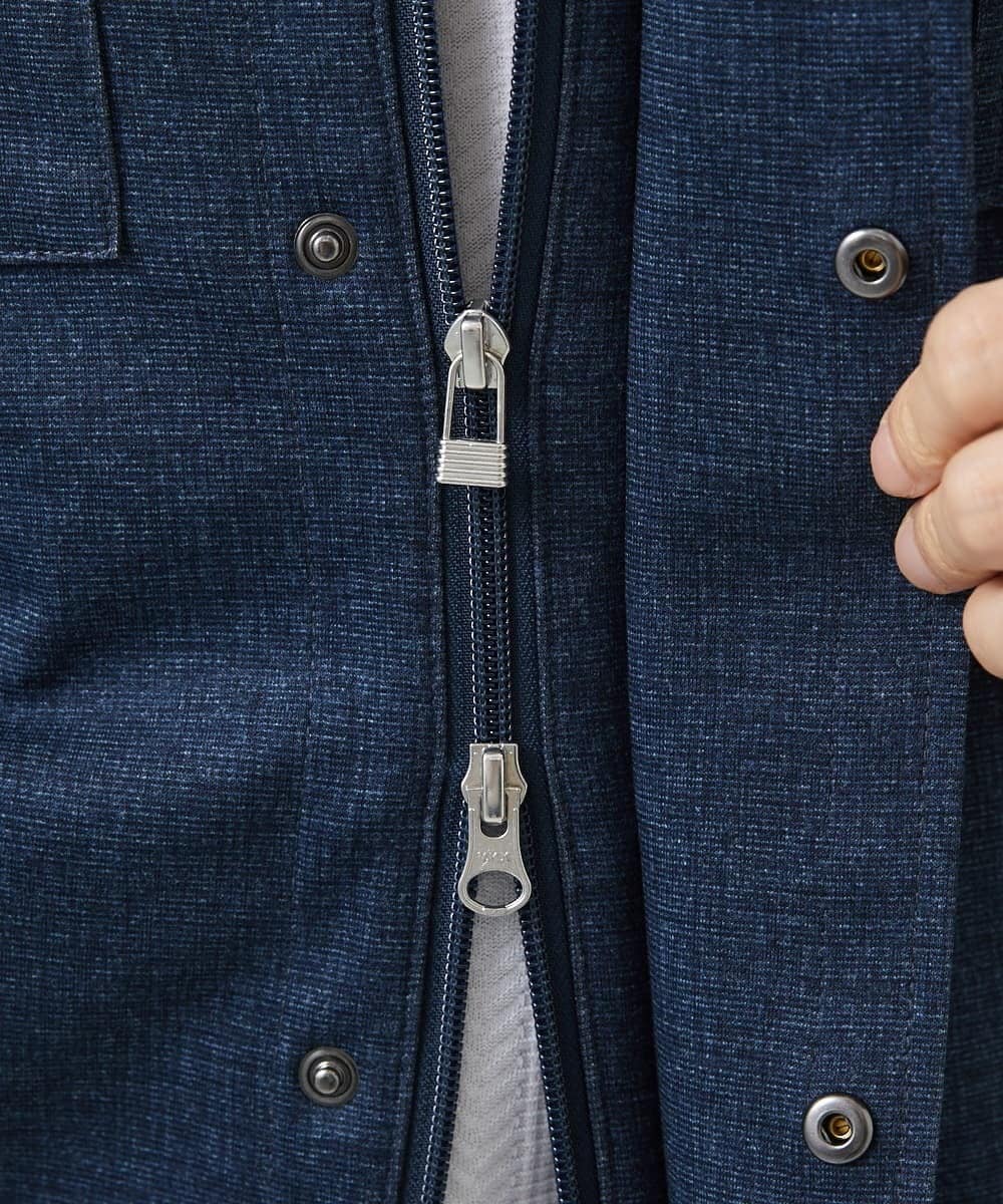 MKJGC10190 MK MICHEL KLEIN HOMME(MKミッシェルクランオム) 【洗える / ストレッチ】M-65ブルゾン / TEC EASY JERSEY2025 ブルー