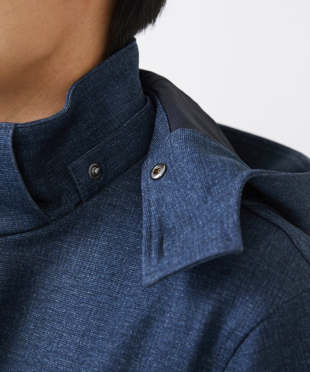 MKJGC10190 MK MICHEL KLEIN HOMME(MKミッシェルクランオム) 【洗える / ストレッチ】M-65ブルゾン / TEC EASY JERSEY2025 ブルー