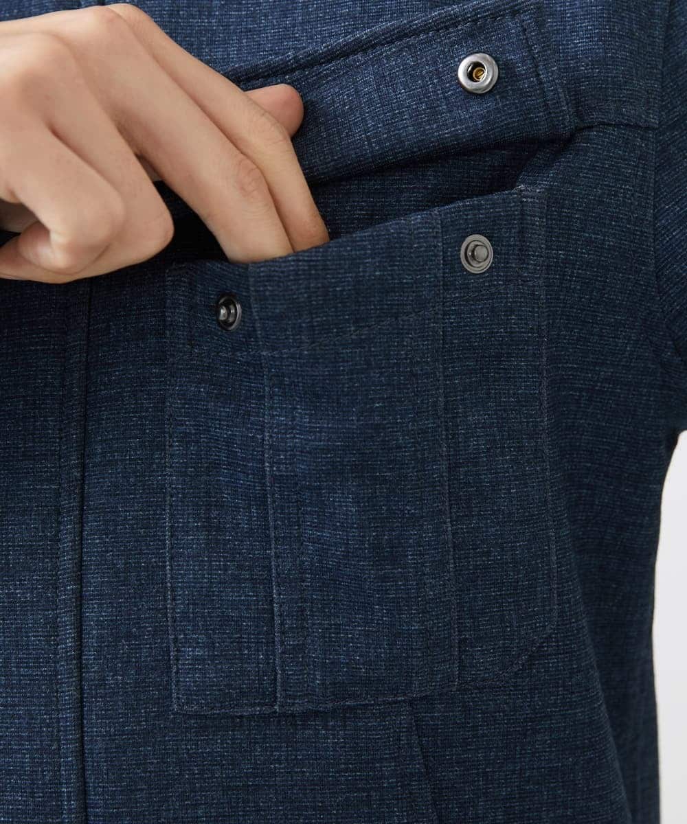 MKJGC10190 MK MICHEL KLEIN HOMME(MKミッシェルクランオム) 【洗える / ストレッチ】M-65ブルゾン / TEC EASY JERSEY2025 ブルー