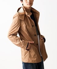 MKJGC12190 MK MICHEL KLEIN HOMME(MKミッシェルクランオム) 【ON/OFF対応】フードショートコート/サテンリバーストレッチ ベージュ